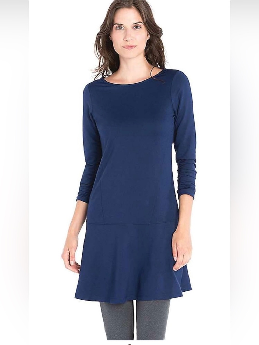 Lolë Drop Waist Active Dress, Long Sleeve Mock Neck Flounce Mini Dress, Athleisu